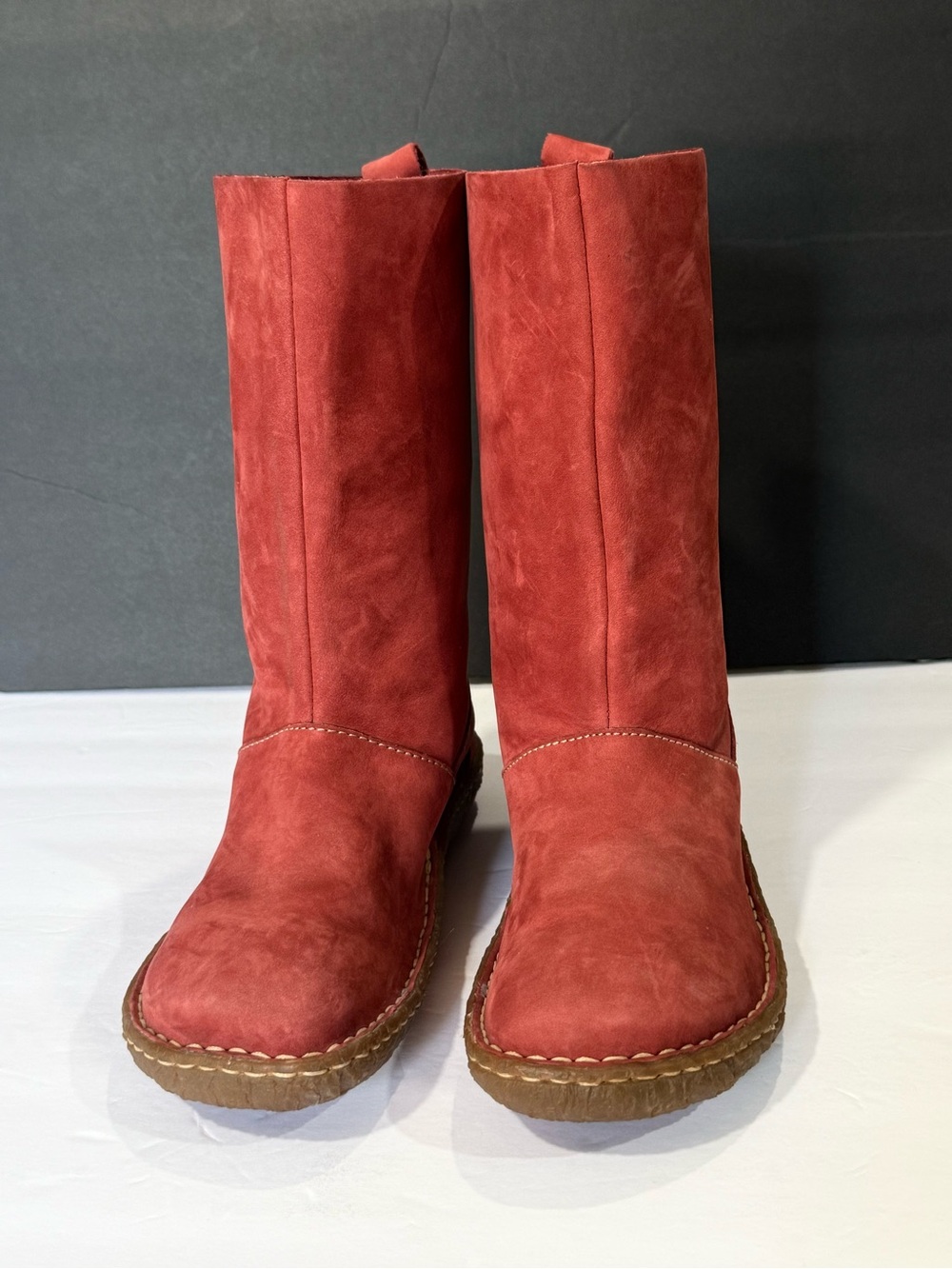 Born Leather Women's Burgundy Mid-Calf Boots, sz 8.5